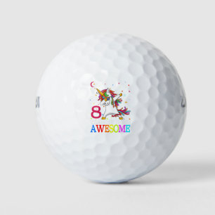 8th Birthday Dabbing Unicorn Party Gift 8 Years Golf Balls