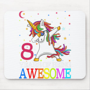 8th Birthday Dabbing Unicorn Party Gift 8 Years Mouse Mat