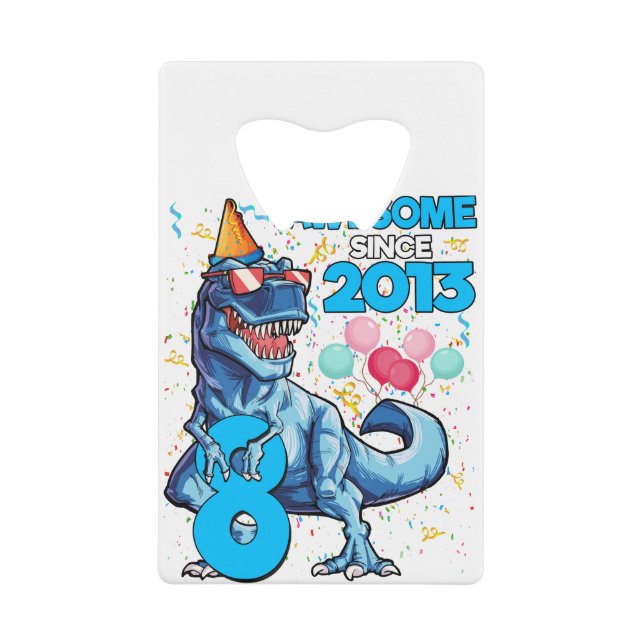 8th Birthday Dinosaur 8 Year Old Boy Kids Awesome (Front)