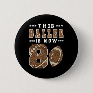 8th Birthday Football Boy Eight Year Old Football  6 Cm Round Badge
