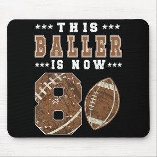 8th Birthday Football Boy Eight Year Old Football  Mouse Mat