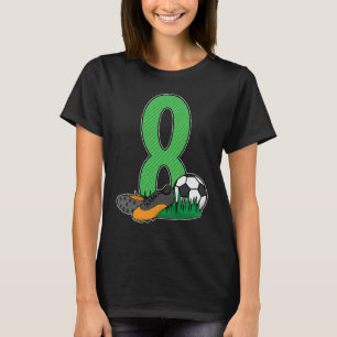 8th Birthday Football Club Player Eight Years Goal T-Shirt