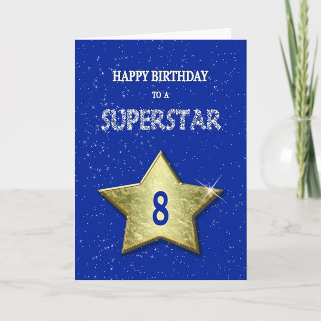 8th Birthday for a Superstar Card (Front)