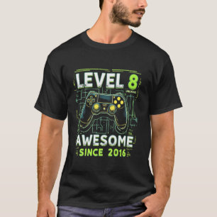 8th Birthday Gamer 8 Year Old Funny Bday Boy Eight T-Shirt