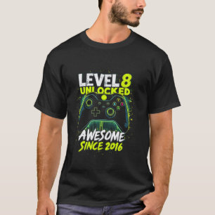8th Birthday Gamer 8 Year Old Funny Bday Boy Eight T-Shirt