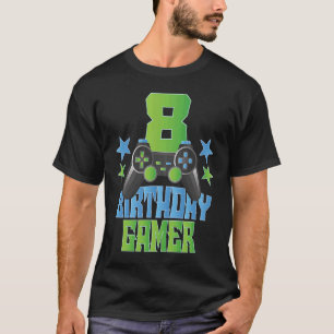 8th Birthday Gamer Boy 8 Years Old Video Game Love T-Shirt
