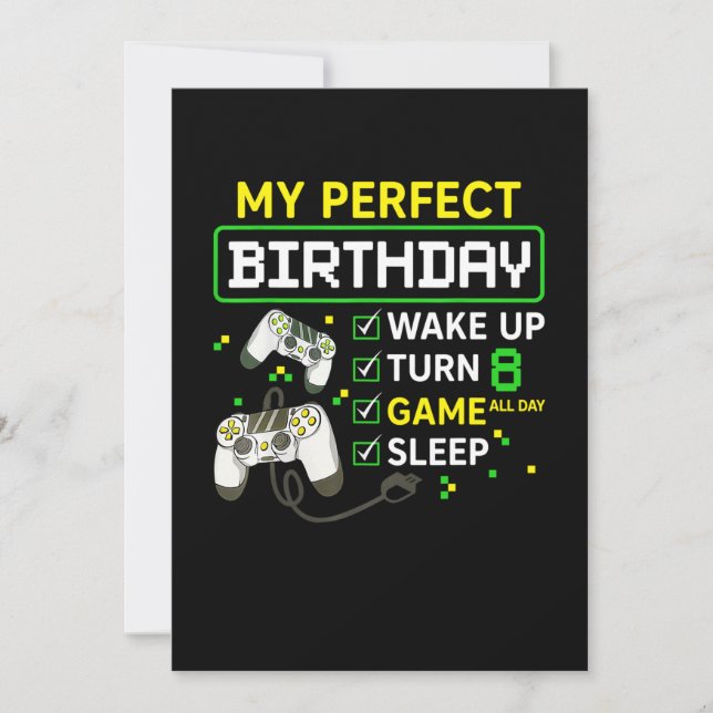 8th Birthday Gaming Boy Birthday gift for gamer Invitation (Front)