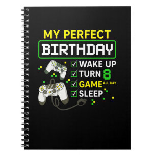 8th Birthday Gaming Boy Birthday gift for gamer Notebook