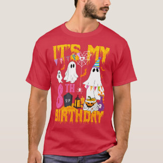 8th Birthday Ghost Pumpkin Halloween Costume T-Shirt