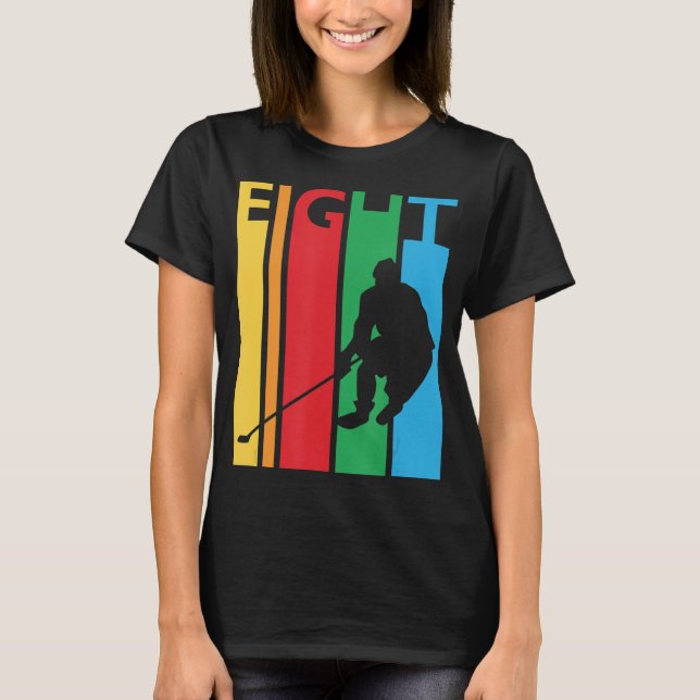 8th Birthday Gift Eight Colourful Hockey Birthday  T-Shirt (Front)