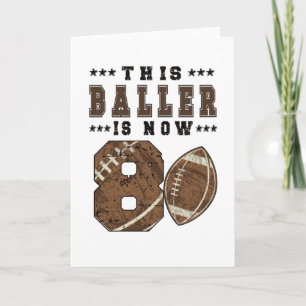 8th Birthday Gift Football Player 8 Year Old Boy Card