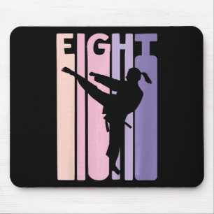 8th Birthday Gift Karate Retro Taekwondo Martial A Mouse Mat