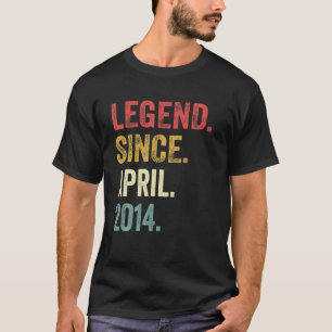 8Th Birthday Gifts 8 Years Old Legend Since April T-Shirt