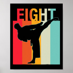 8th Birthday Gifts Karate Retro Taekwondo Martial Poster