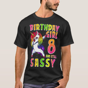 8th Birthday Girl Dabbing Unicorn 8 Years Old & St T-Shirt