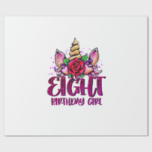 8th Birthday Girl Shirt 8 Year Old Girl Birthday G Wrapping Paper