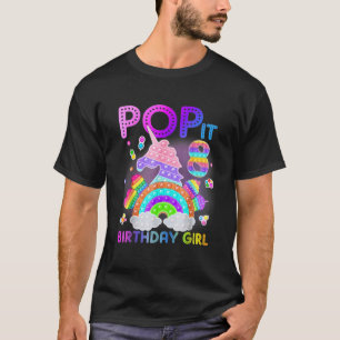 8th Birthday Girl Unicorn Fidget Pop It Birthday 8 T-Shirt