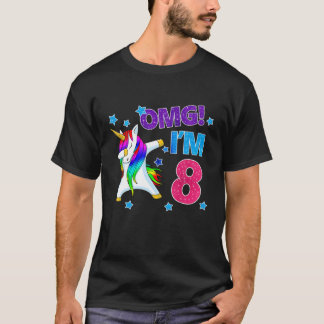8Th Birthday Girls OMG! I'm 8 Years Old Dabbing Un T-Shirt