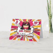 8th Birthday Girls Super Kids Pink Comic Book