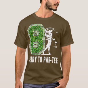 8th Birthday Golfer Boy Eight Year Old Golf Player T-Shirt