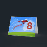 8th Birthday, Grandson, Red Airplane Card<br><div class="desc">Zoom in for birthday greetings for your grandson on his 8th birthday! He will love this special card that says grandson on the front.</div>