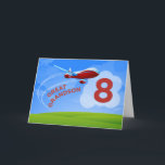 8th Birthday, Great Grandson, Red Aeroplane Card<br><div class="desc">Zoom in for birthday greetings for your great grandson on his 8th birthday! He will love this special card that says great grandson on the front.</div>