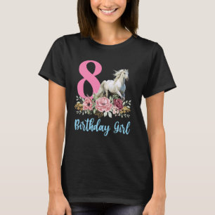 8th Birthday Horse 8 Years Eight Finally 8 Birthda T-Shirt
