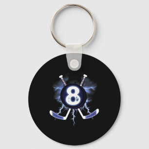 8th Birthday - Ice Hockey 8 years old gift Key Ring