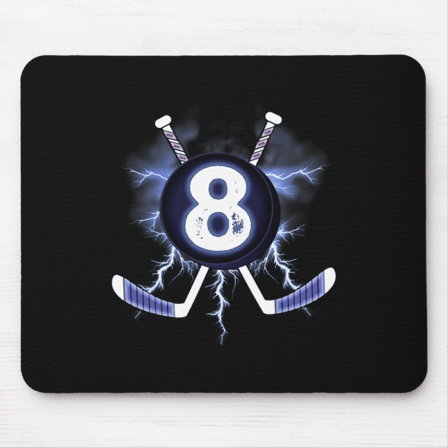 8th Birthday - Ice Hockey 8 years old gift  Mouse Mat (Front)