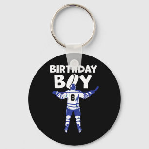 8th Birthday Ice Hockey Boy 8 Year Old Toddler Hoc Key Ring