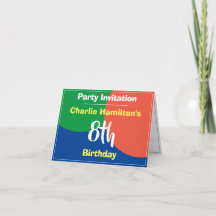 8th Birthday Invitation