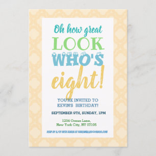 8th Birthday Invitation Wording