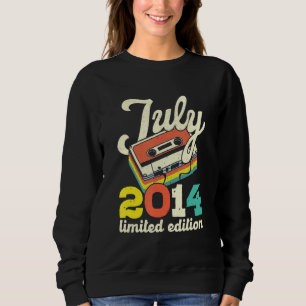 8th Birthday July 2014 Vintage Cassette Sweatshirt