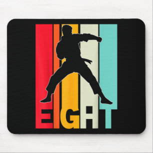 8th Birthday Karate Retro Taekwondo Martial Arts Mouse Mat