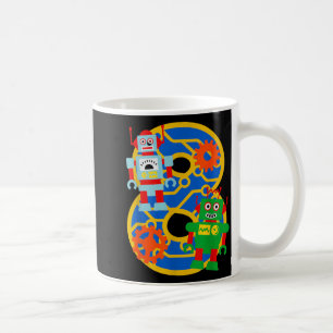 8th Birthday Kids 8 Year Old Little Robot Robotics Coffee Mug