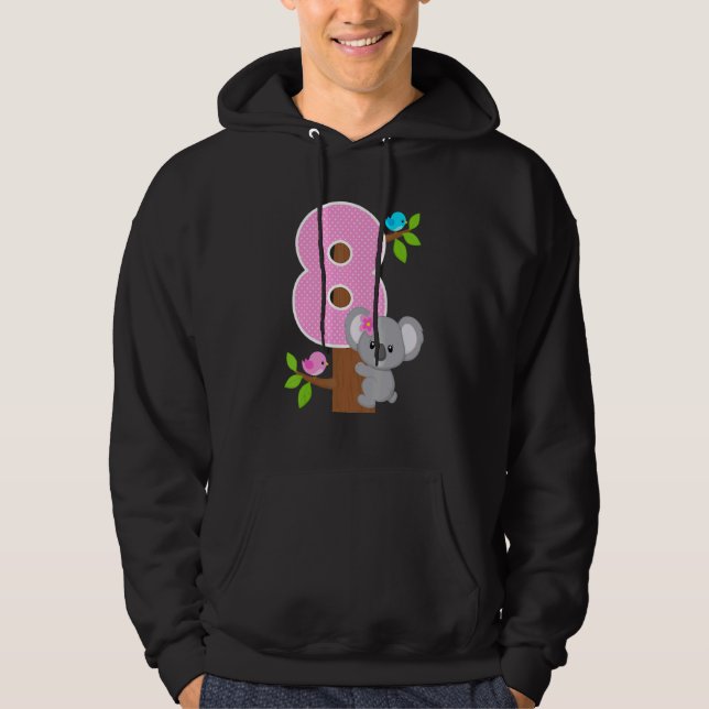 8th Birthday Koala Bear 8th Birthday Girl Koalas B Hoodie (Front)