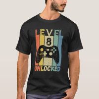 8Th Birthday Level 8 Unlocked Video Game Gamer Boy