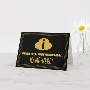 8th Birthday: Name + Art Deco Inspired Look "8" Card