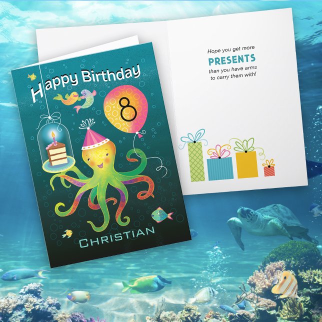 8th Birthday Octopus Card (Creator Uploaded)