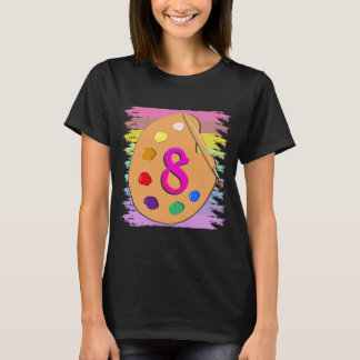 8th Birthday  Painting 8 Years Old Girls Boys T-Shirt
