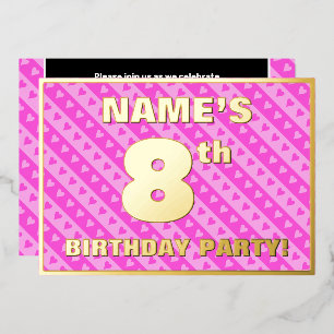 8th Birthday Party — Fun Pink Hearts and Stripes