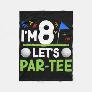 8th Birthday Party Golf Boy Eight Year Old Golfer  Fleece Blanket