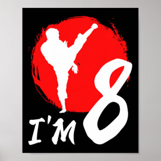 8th Birthday Party Karate Eight Year Old Karate  Poster