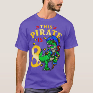 8th Birthday Pirate Dinosaur 1 T-Shirt