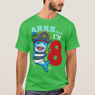 8th Birthday Pirate Shark T-Shirt