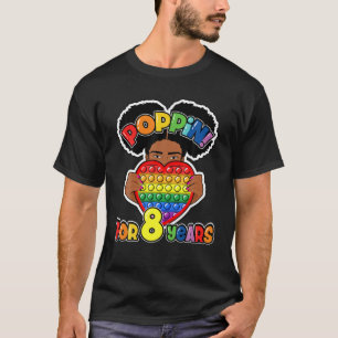 8Th Birthday Pop It Fidget African American Kids G T-Shirt