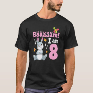 8th Birthday Rabbit Themed Birthday Party 8 Years  T-Shirt