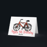 8th birthday red bike card<br><div class="desc">Personalised Happy 8th Birthday card with a modern red bike design.
The perfect card for a grandson,  nephew or son who loves cycling.  
To customise the name of the boy and messages shown,  click personalise.</div>