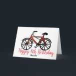 8th birthday red bike card<br><div class="desc">Personalised Happy 8th Birthday card with a modern red bike design.
The perfect card for a grandson,  nephew or son who loves cycling.  
To customise the name of the boy and messages shown,  click personalise.</div>