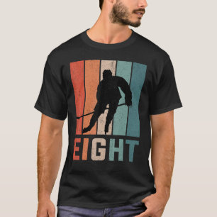8th Birthday Retro Ice Hockey 8 Years Old Hockey T-Shirt